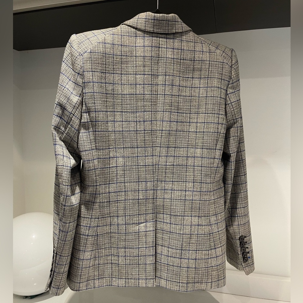 $698 Veronica Beard Gray/Grey Plaid Miller Dickey Blazer Jacket - Size 0 - Picture 4 of 16